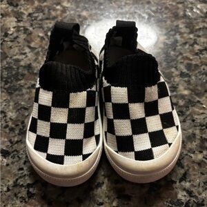 Amazon Kids Checkerboard Slip-On Sneakers in Black and White